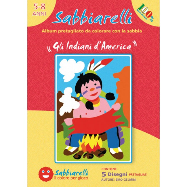 Sabbiarelli  Zandschilderen Album Indianen 15x20 cm 5 stuks