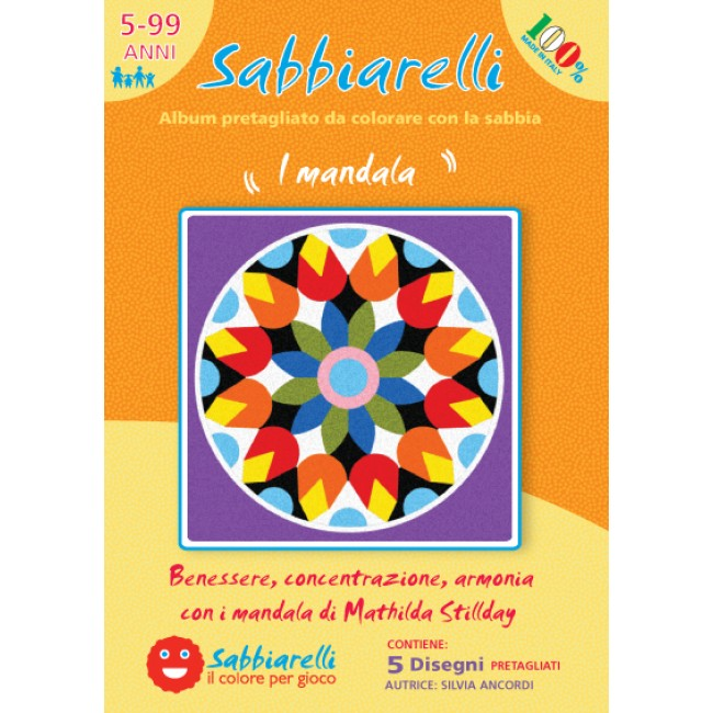 Sabbiarelli Sandmalerei Album Mandalas 15x20 cm 5 Stück