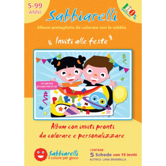 Sabbiarelli Sandmalerei Album Einladungen 15x20 cm 5 Stück