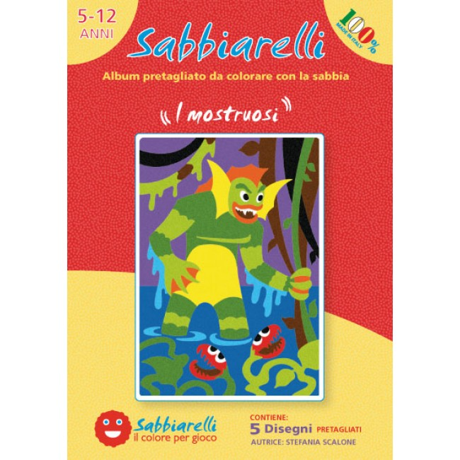 Sabbiarelli Sand Art Album Monsters 15x20 cm 5 pieces