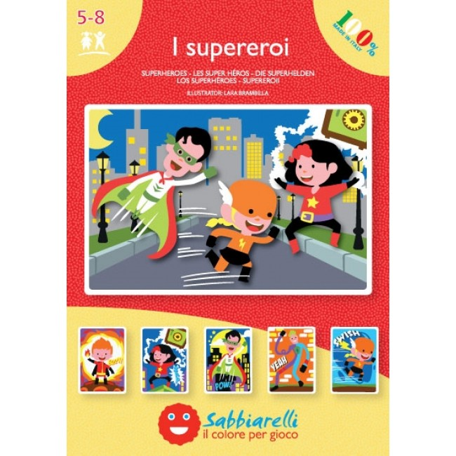 Sabbiarelli Sand Painting Album Superheroes 15x20 cm 5 pieces