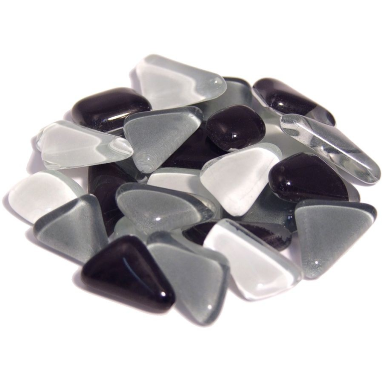 Soft Glas Polygonal Klar Mix Grau 100 gr