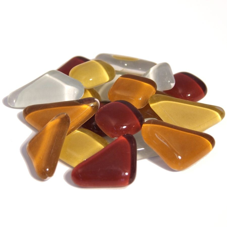 Weiches Glas Polygonal Klar Mix Braun 100 gr
