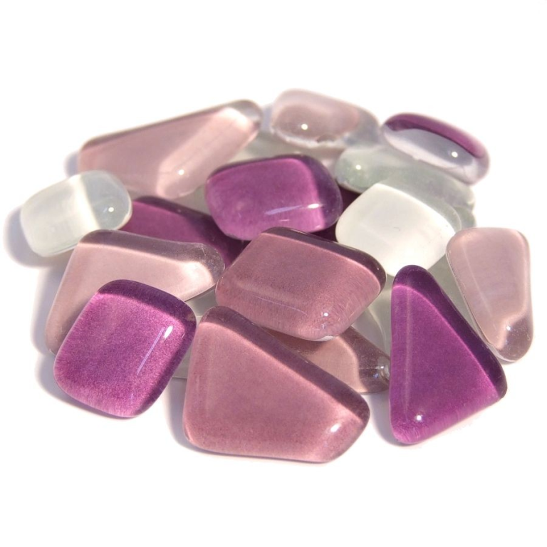 Soft Glas Polygonal Helder Mix Roze 100 gr