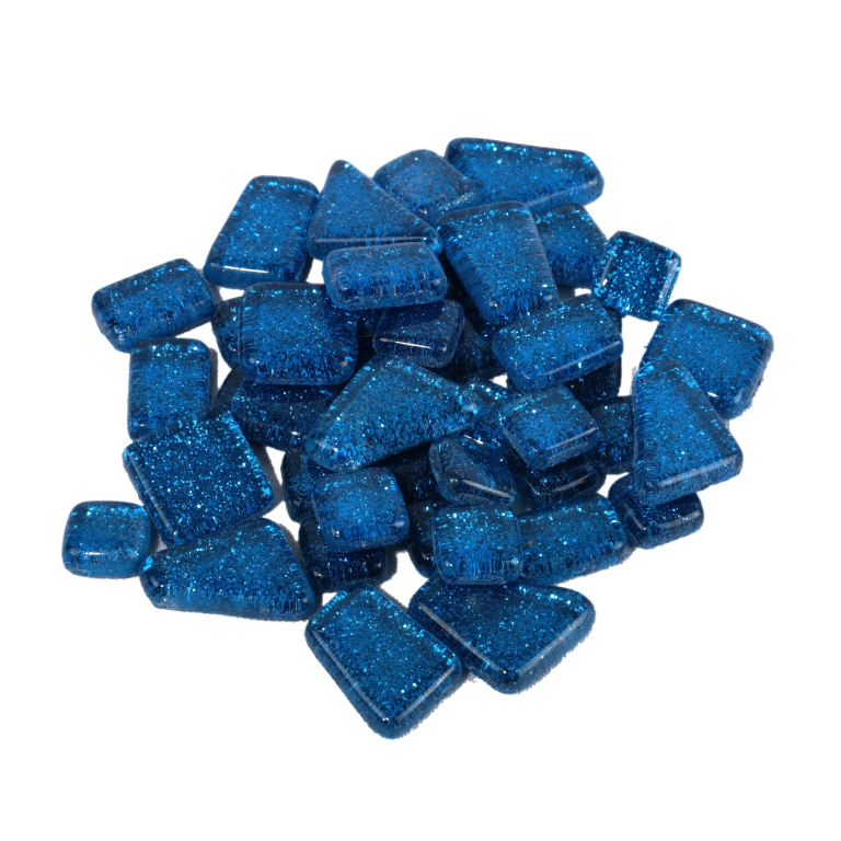 Soft Glas Polygonal Glitter Koningsblauw 100 gr