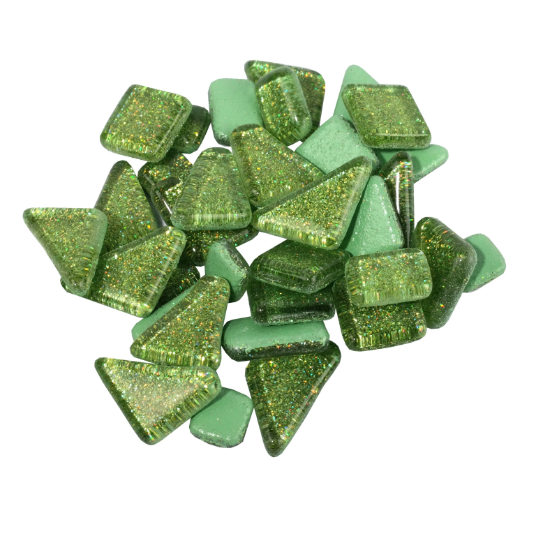 Soft Glas Polygonal  Glitter Lichtgroen 100 gr