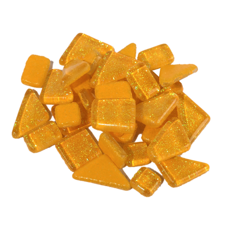 Soft Glas Polygonal Glitzer Hellgelb 100 gr