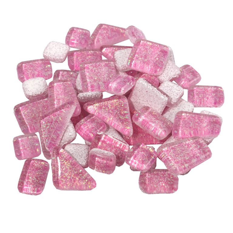 Soft Glas Polygonal Glitter Hellrosa 100 gr