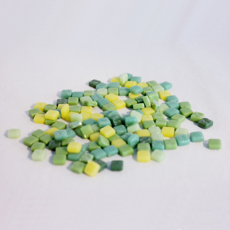 Bunte Quadrate Mix Limetten-Kürbis 100 gr