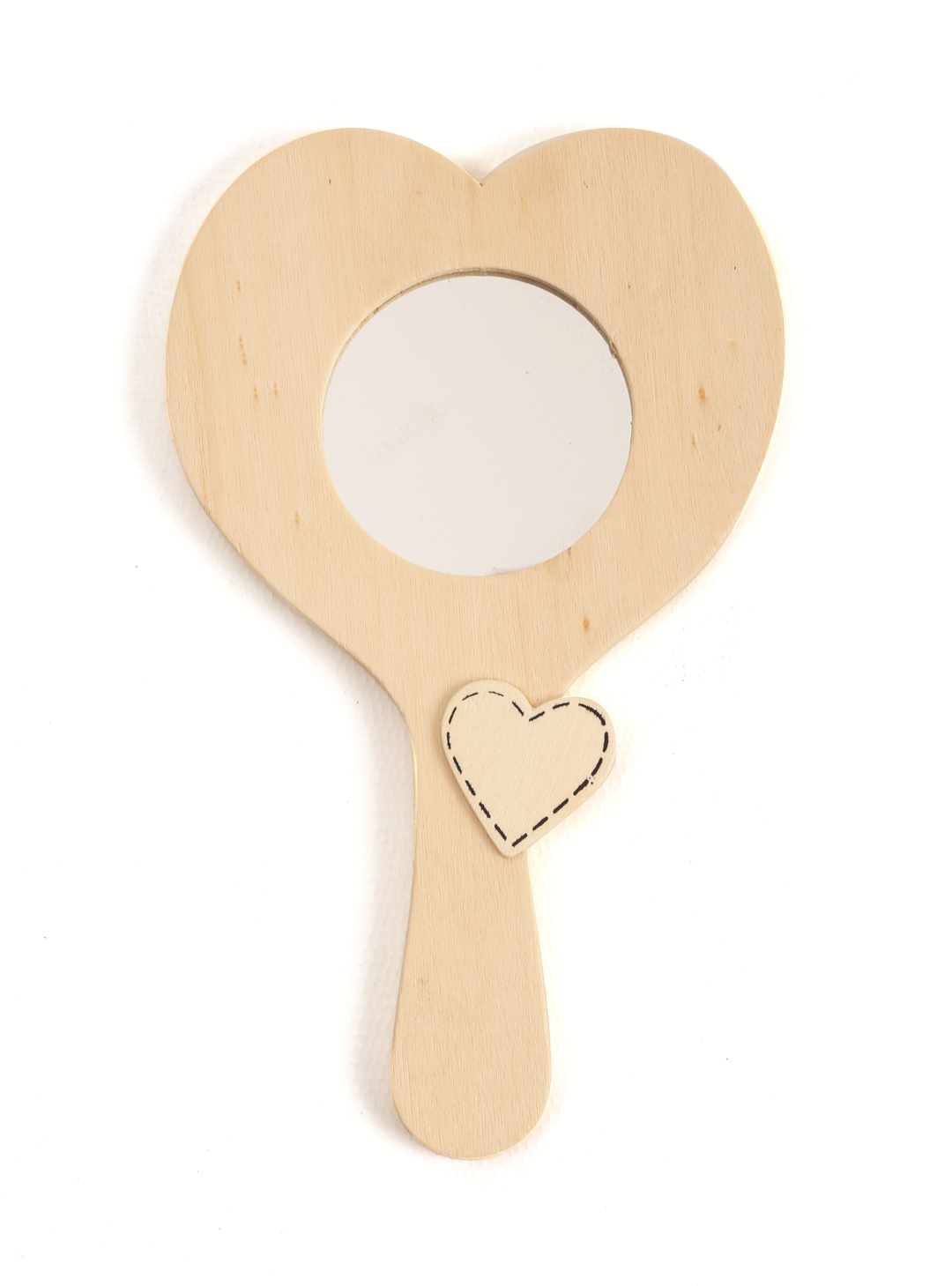 GC Holzhandspiegel Herz 10,5x18 cm