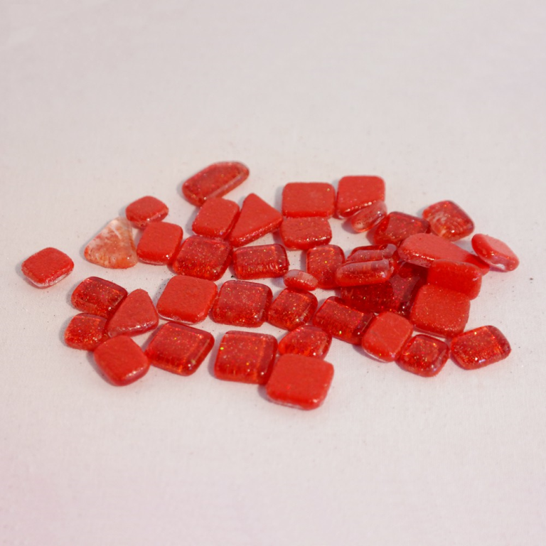 Soft Glas Polygonal Glitter Rood 100 gr