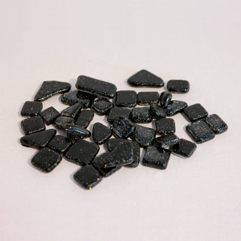 Soft Glas Polygon Glitzer Schwarz 100 gr