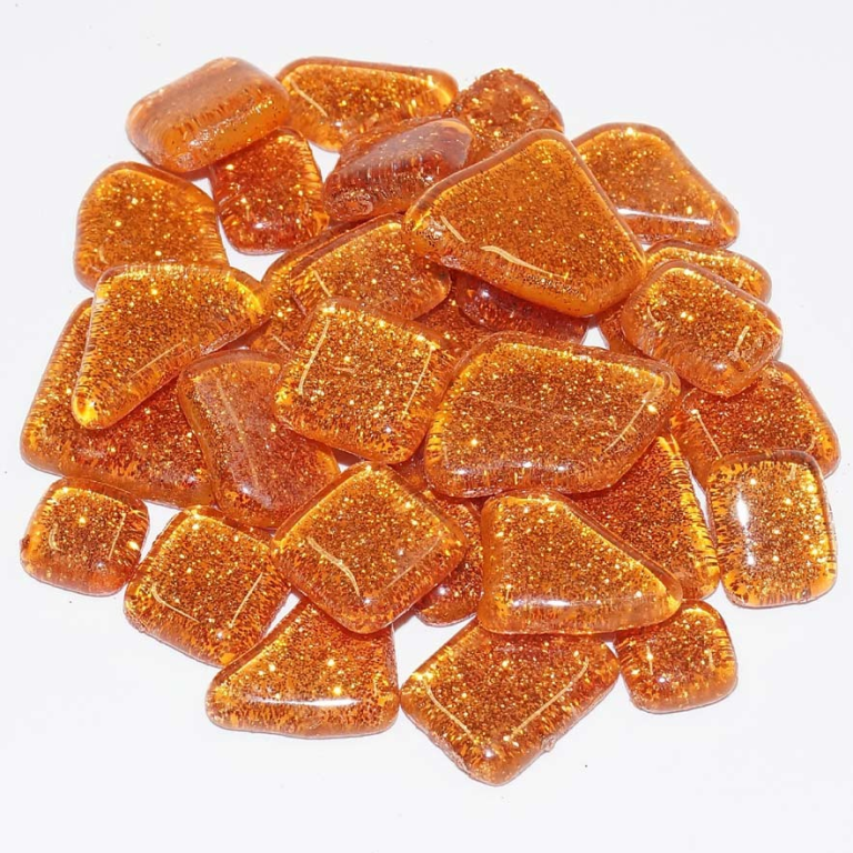 Soft Glass Polygonal Glitter Orange 100 gr
