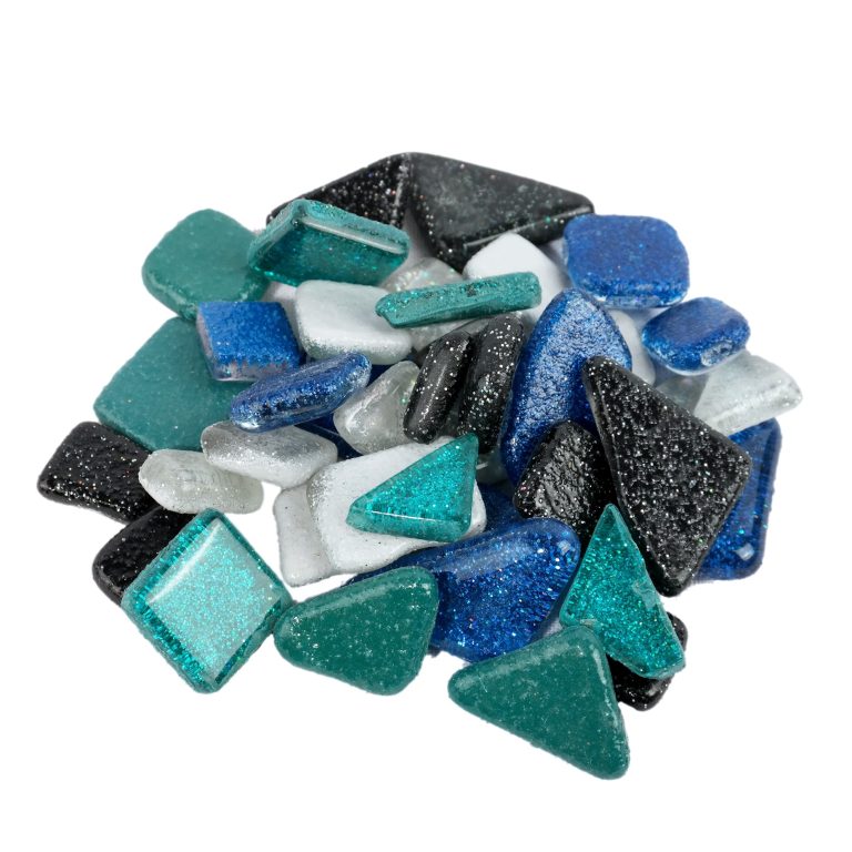 Soft Glas Polygonal Glitter Mix Winternacht 100 gr