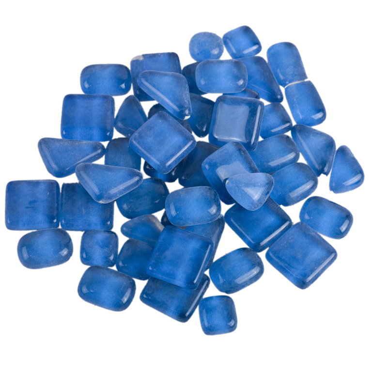 Soft Glass Polygonal Clear Blue 100 gr