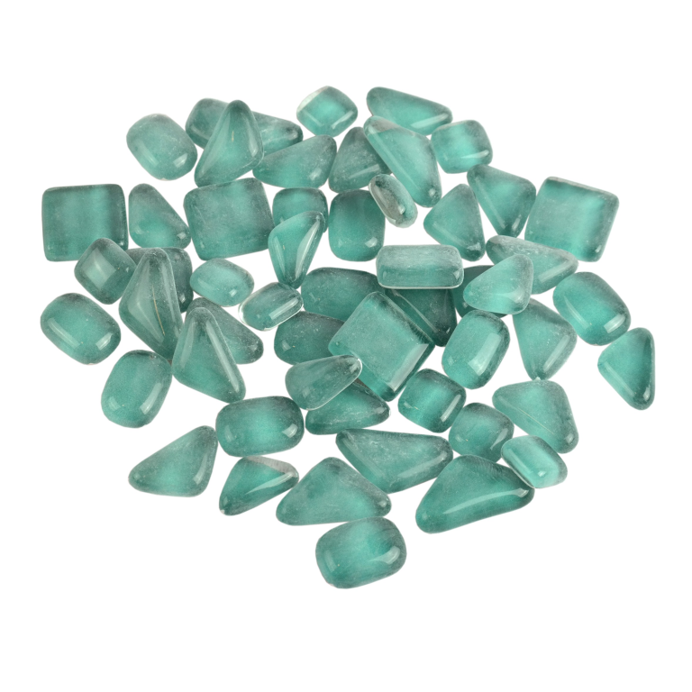 Soft Glass Polygonal Clear Turquoise 100 gr