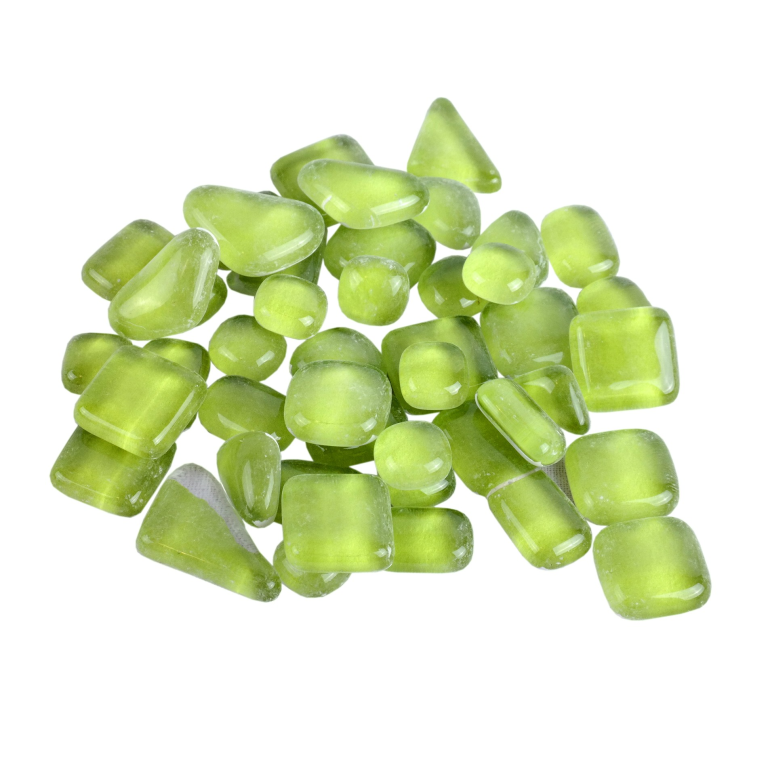Soft Glass Polygonal Clear Grass Green 100 gr
