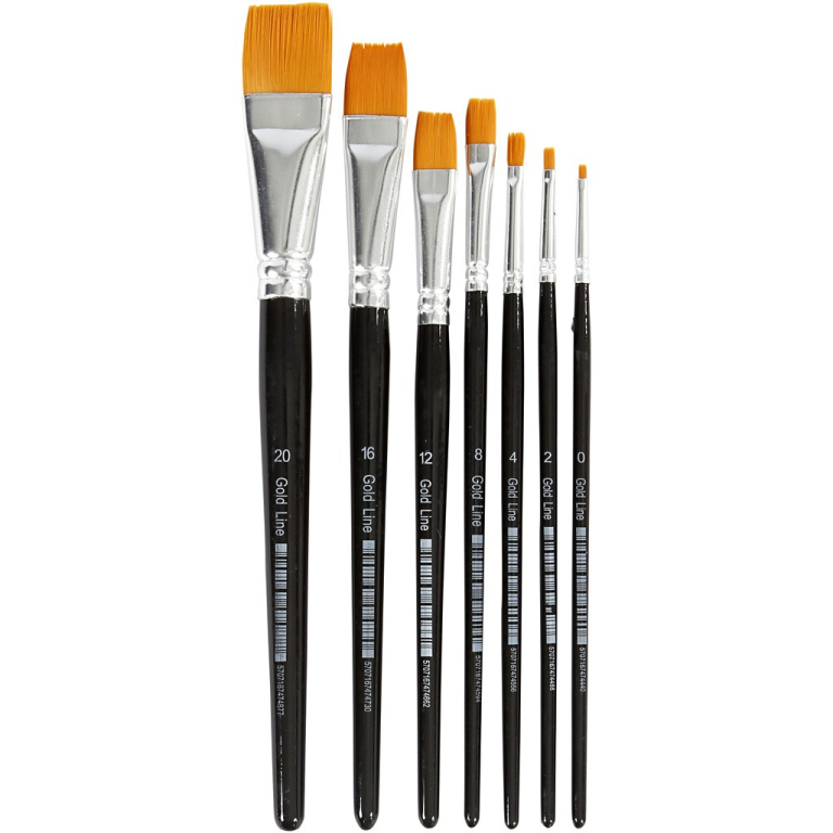 CC Gold Line Acryl Pinsel Flach Set 7 Stück
