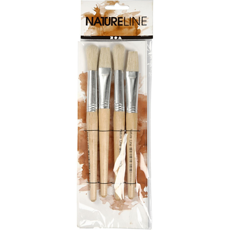 CC Nature Line Kinderpinsel Rund und Flach Set 4 Stück