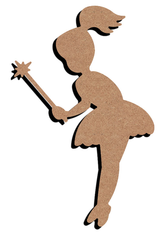 MDF Figur Fee mit Zauberstab 26 cm