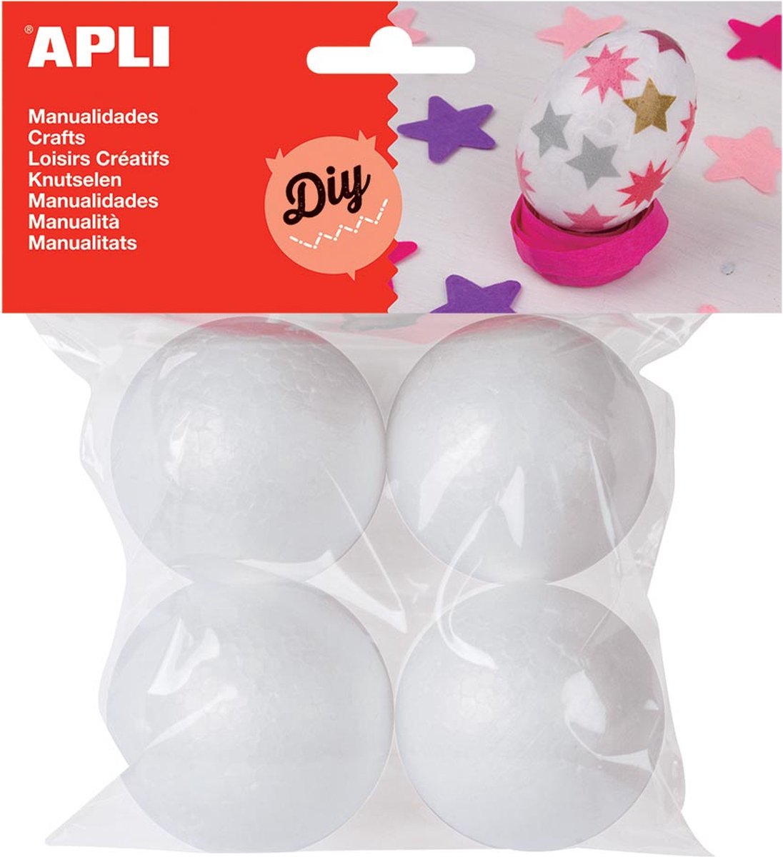 Apli Piepschuim Ballen 45 mm, 4 stuk