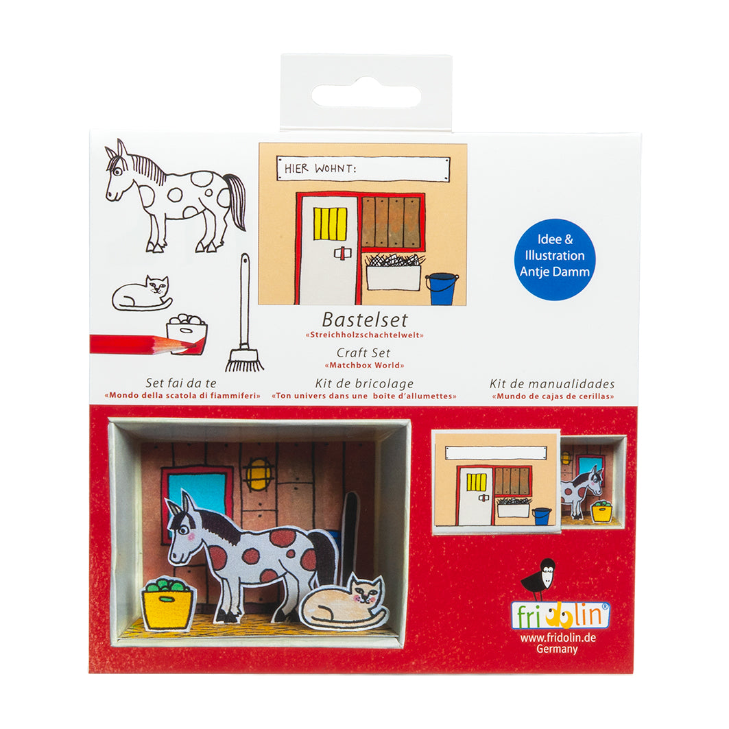 Fridolin Luciferbox Craft Kit 6.6x2.8x5.2 cm Horse Stable