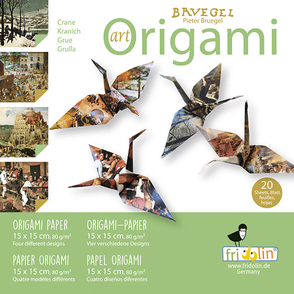Fridolin Art Origami Set 15 x 15 cm 20 Blatt Bruegel Kran