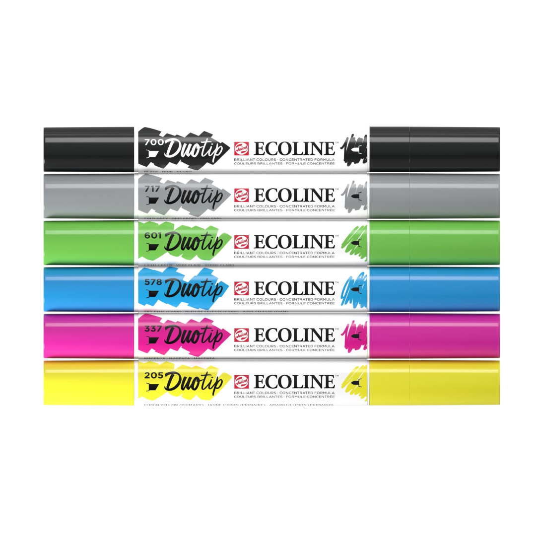Royal Talens Ecoline Duotip Marker Set Basic 6-piece
