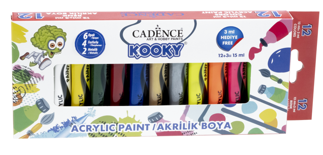 Cadence Kooky Acrylfarben-Set 12x15 ml