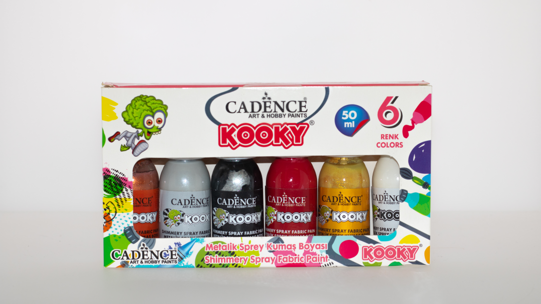 Cadence Kooky Spray Textilfarbe Metallic Set 6x50 ml