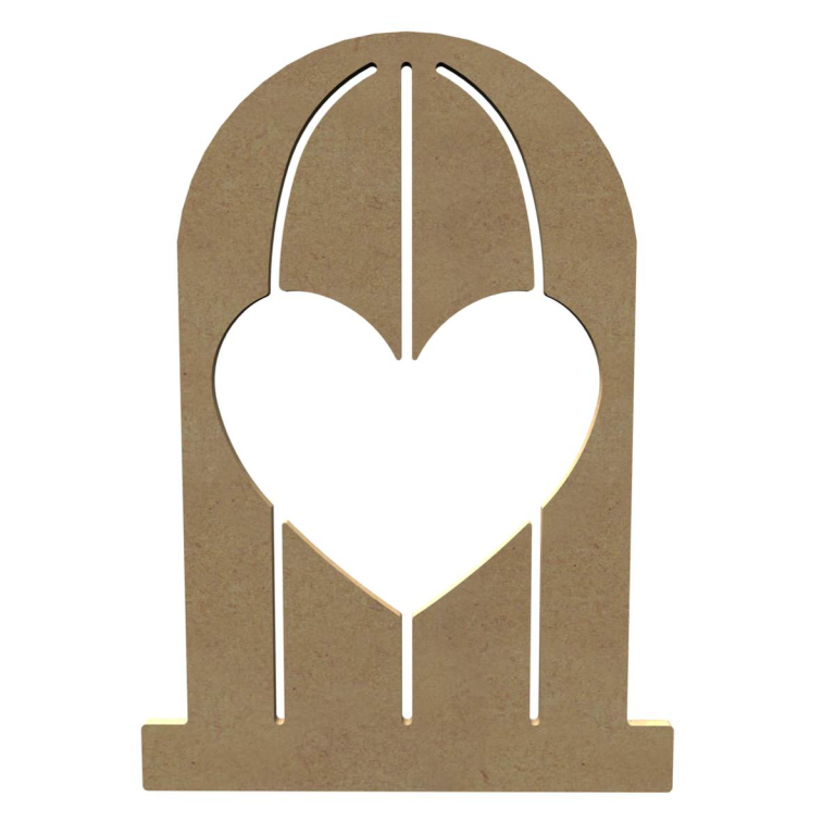 MDF Birdcage with Heart Figure 26 cm