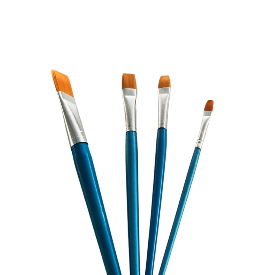 Synthetic Brush Set Flat 4 Sizes