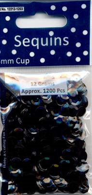 Pailletten 6 mm Schwarz 12gr