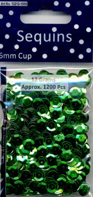Sequins 6mm Dark Green 12gr