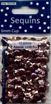 Pailletten 6 mm Bruin 12gr