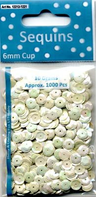 Pailletten 6 mm Weiß Perlmutteffekt 10g
