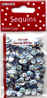 Pailletten 6 mm Disco Laser Zilver 8gr