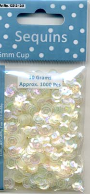 Pailletten 6 mm Transparant Wit 10gr