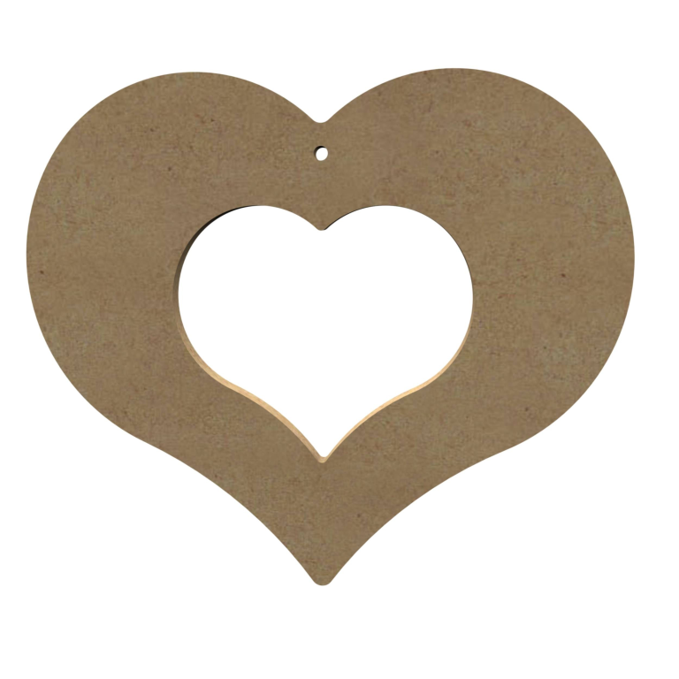 MDF Figuur Open Hart 15 cm