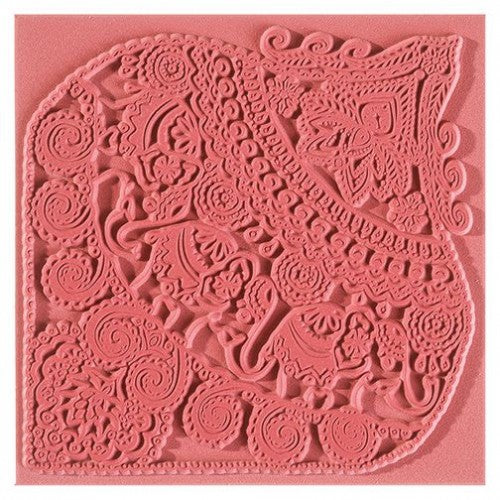 Cernit Texture Mat Indian Elephants 9x9cm - Polymeerklei Boetseerklei