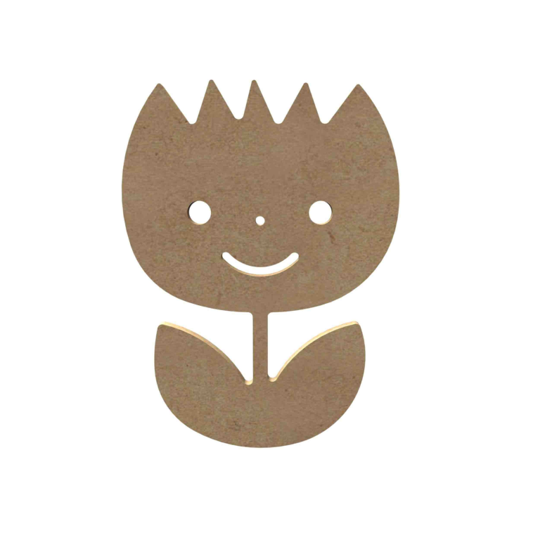 MDF Figuur Lachende Tulp 15 cm
