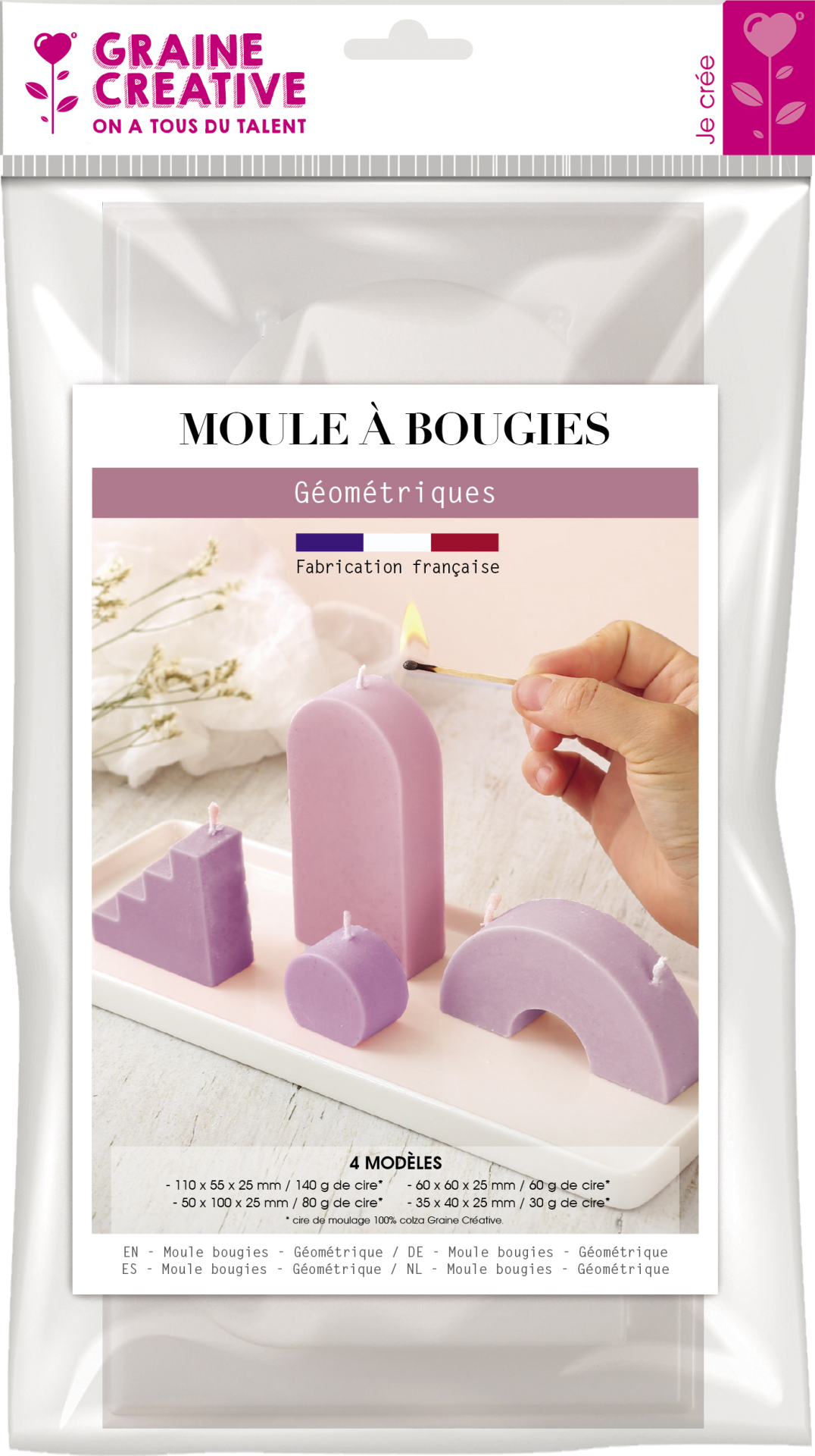 GC Plastic Candle Mold Geometric 4 pcs