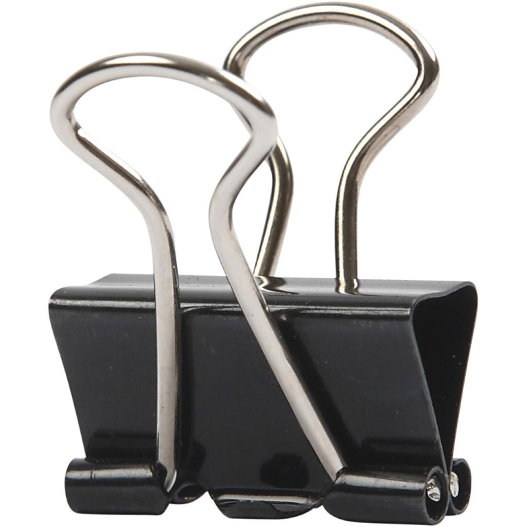 CC Foldback Clips 19mm Zwart 40 stuks
