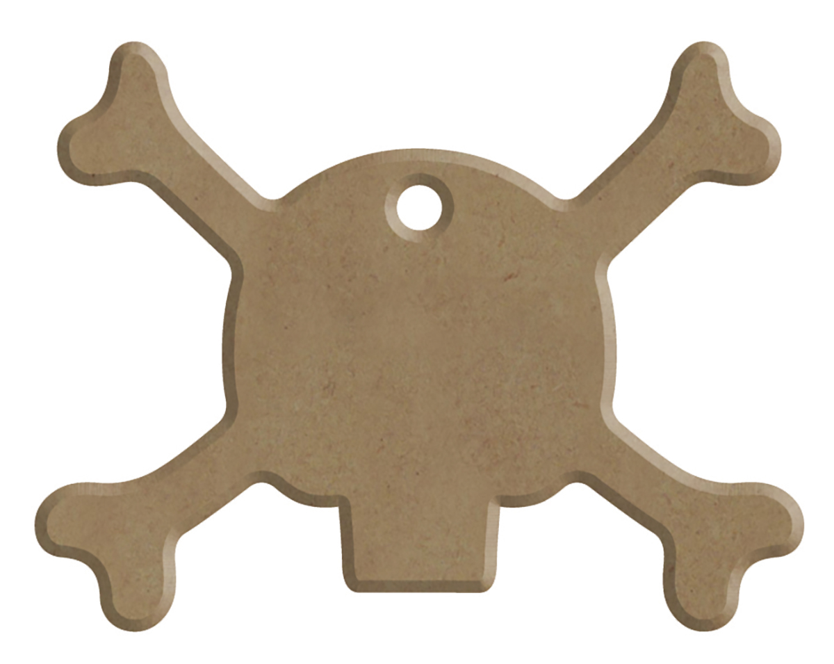 Gomille MDF Figuur 7x5 cm Piraten Schedel