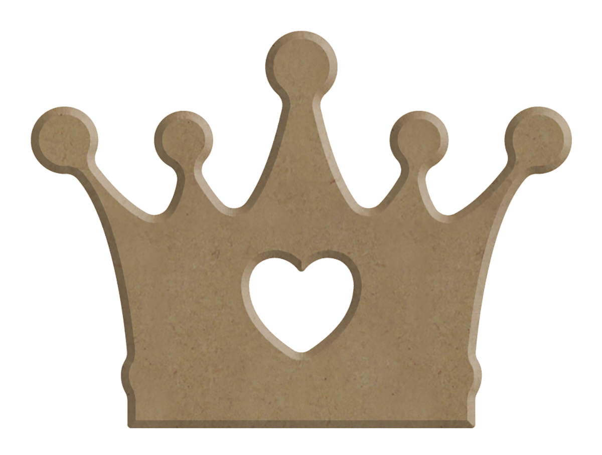 Gomille MDF Figuur 7x5 cm Kroon Hart