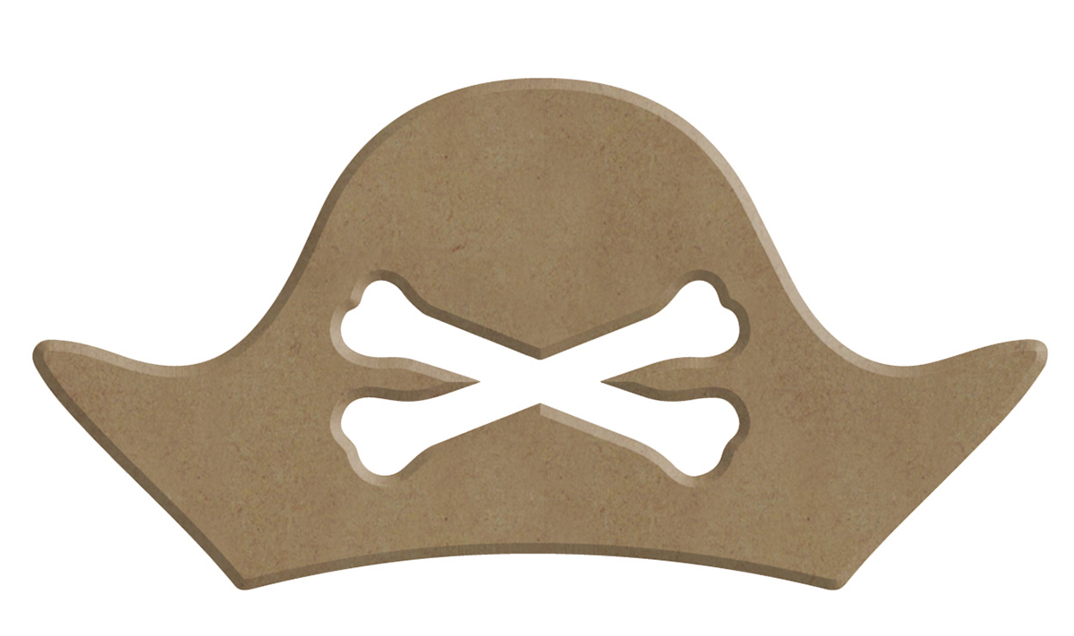 Gomille MDF Figure 10x5 cm Pirate Hat