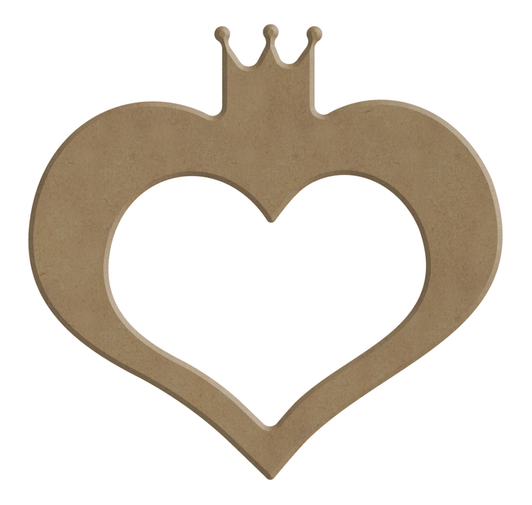 Gomille MDF Figur 10x10 cm Prinzessinnenherz