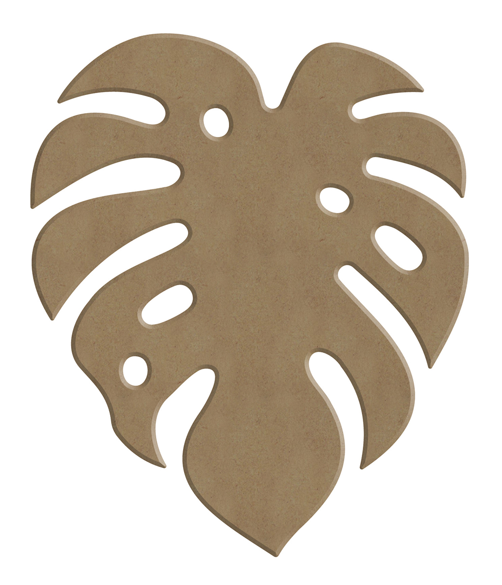 Gomille MDF Figuur 11x13 cm Jungle Monstera Blad