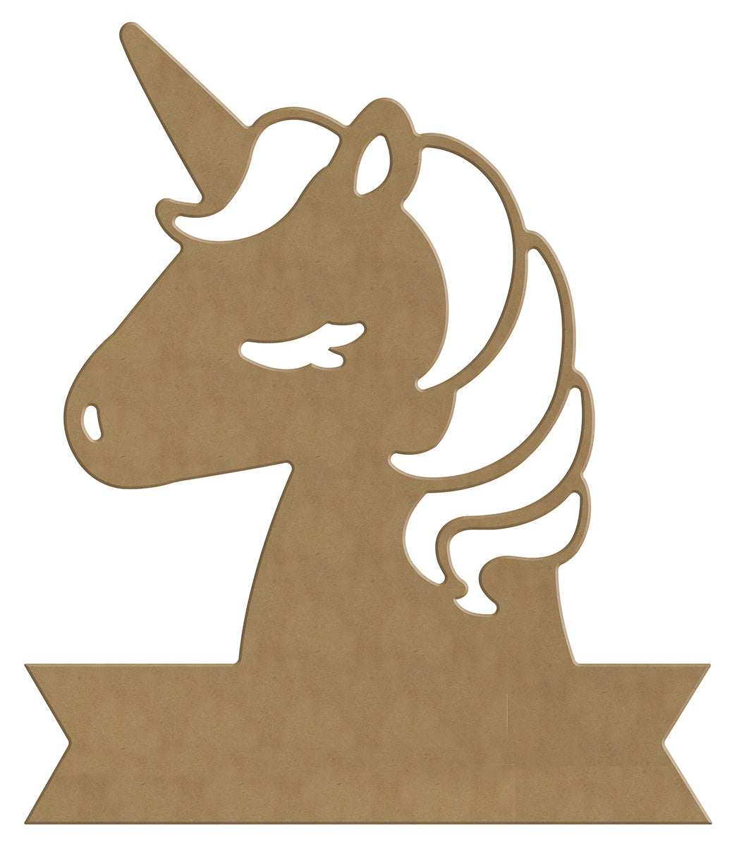 Gomille MDF-Figur Banner Einhorn 25x29 cm
