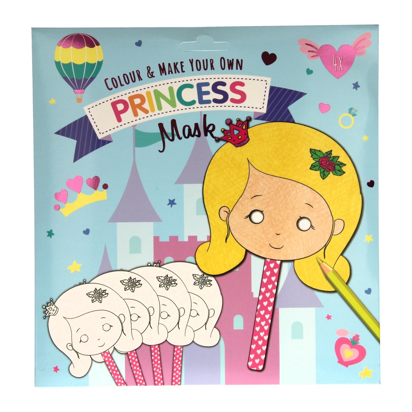 Wins Cardboard Masks Princesses 4 pieces